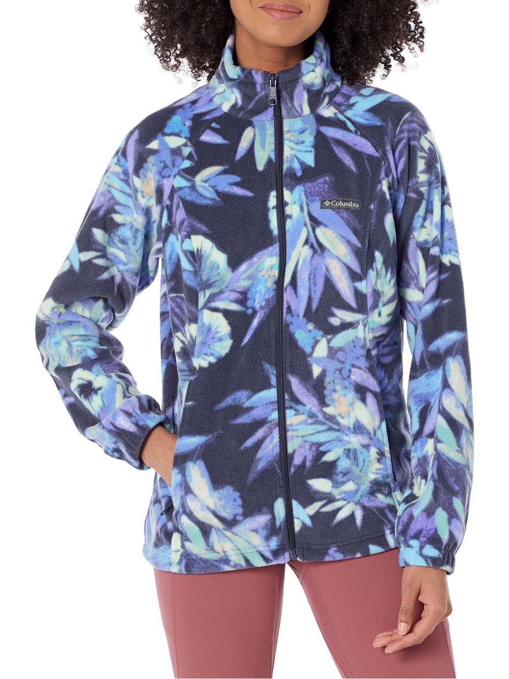Columbia‎ Floral Print Full Zip Fleece Jacket Small